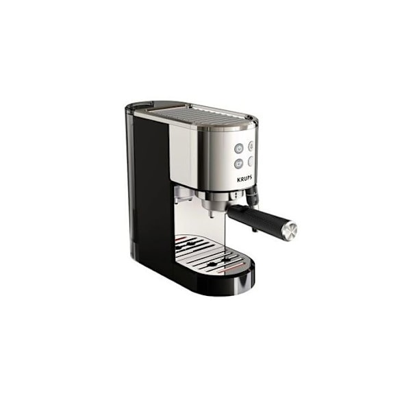 Espresso kaffemaskine - KRUPS - XP444C10 - Rustfrit stål - 2 kopper - Automatisk slukning Rostfritt stål
