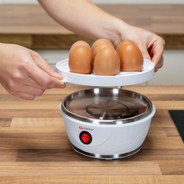 Waffle Maker - Alpina - Egg Cooker - 8 toiminnallisuutta - Valkoinen väri - 7 vohvelille