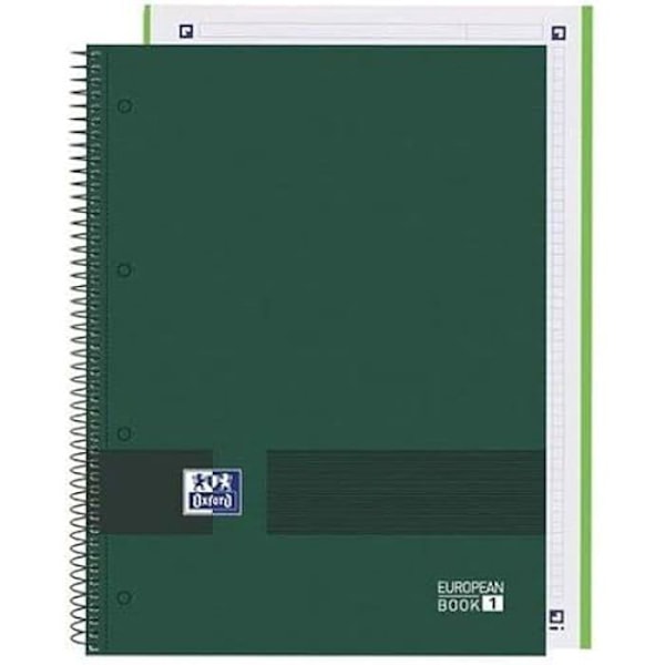 Notebook - OXFORD - European Book Write&Erase - Militärgrön - A4 - 80 paneler - 5 enheter mångfärgad