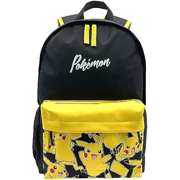 Mukautuva Pokémon Pikachu -koulureppu + Toybags-kärry 4 kääntyvällä pyörällä Svart