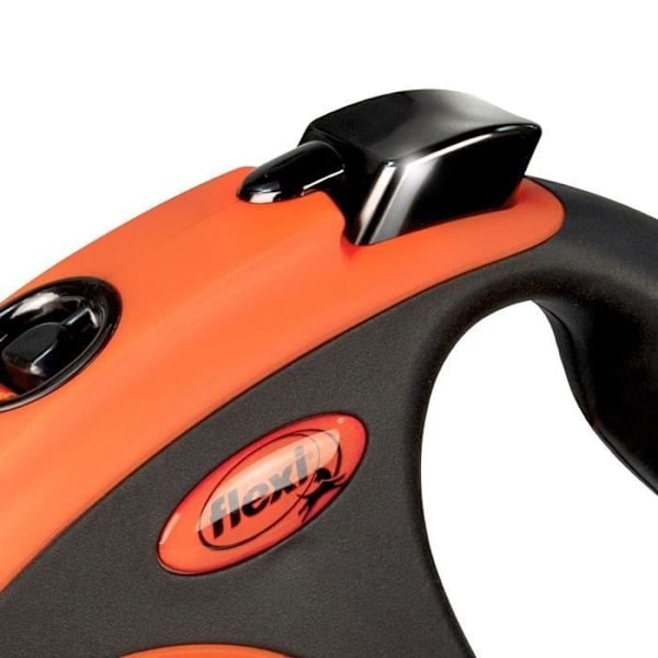 TRIXIE flexi XTREME sisäänvedettävä koiran talutushihna - Koko S - 5m - Musta ja oranssi sort/orange