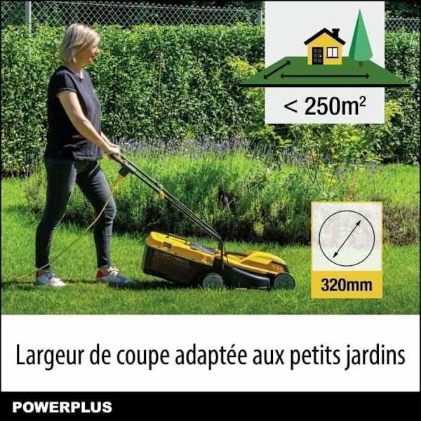Sähkölaituri - POWERPLUS - POWEG62203 - 1000 W - 320 mm Ø - Urakointi ja takaluukku. sort
