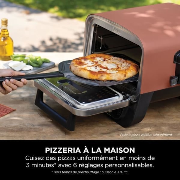 Pizzaovn NINJA - Woodfire OO101EU - 8 tilberedningsprogrammer - Op til 370°C - 2400W Grå och svart