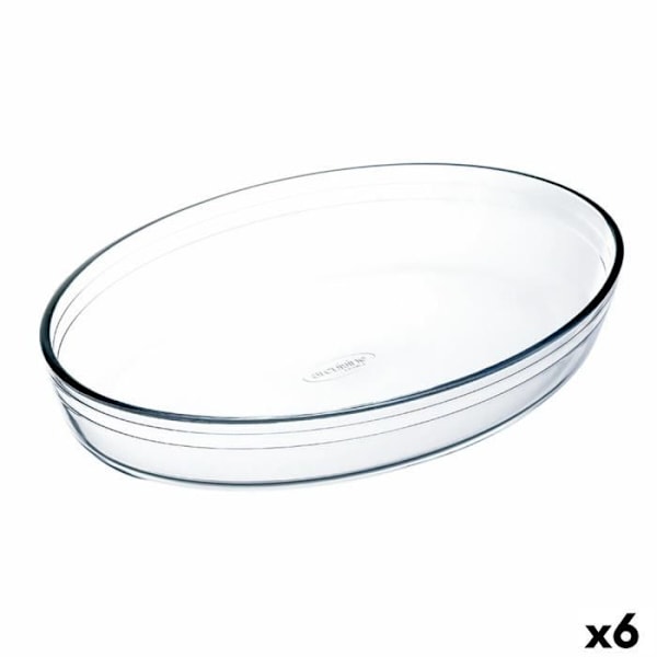 Ô Keittiön soikea uunivuoka 26,2 x 17,9 x 6,2 cm läpinäkyvä lasi (6 yksikköä)