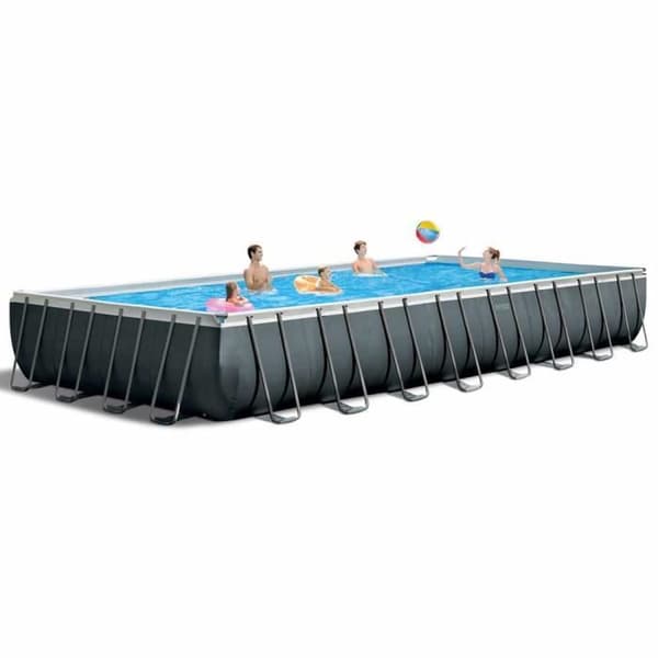 Intex overjordisk pool - Rektangulær Ultra XTR Frame - 975x488x132 - Volleyball sæt Blå