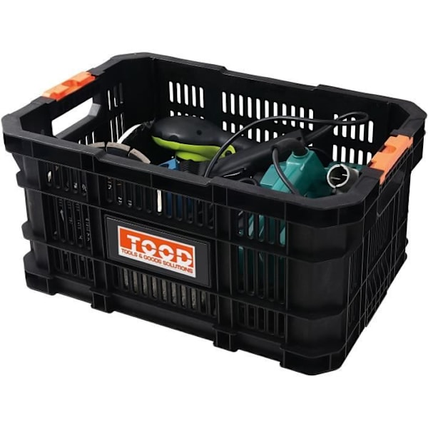 Moduuli kori - TOOD - Kahvoilla - Helppo kuljettaa - 53x34x25 cm svart/orange