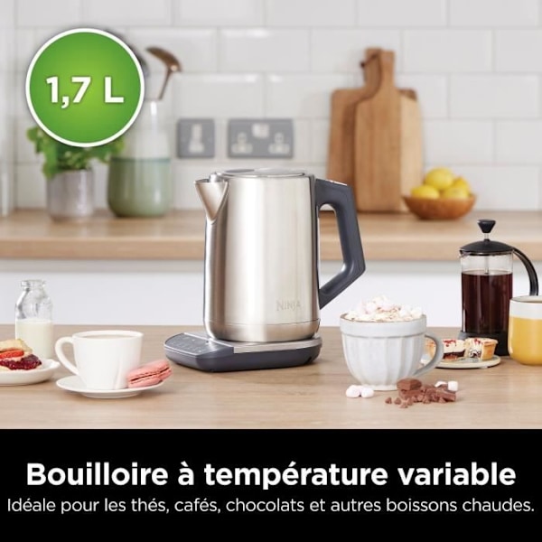 Vattenkokare - NINJA - KT201EU - 3000 W - 1,7 L - Justerbar temperatur - Rostfritt stål Rostfritt stål