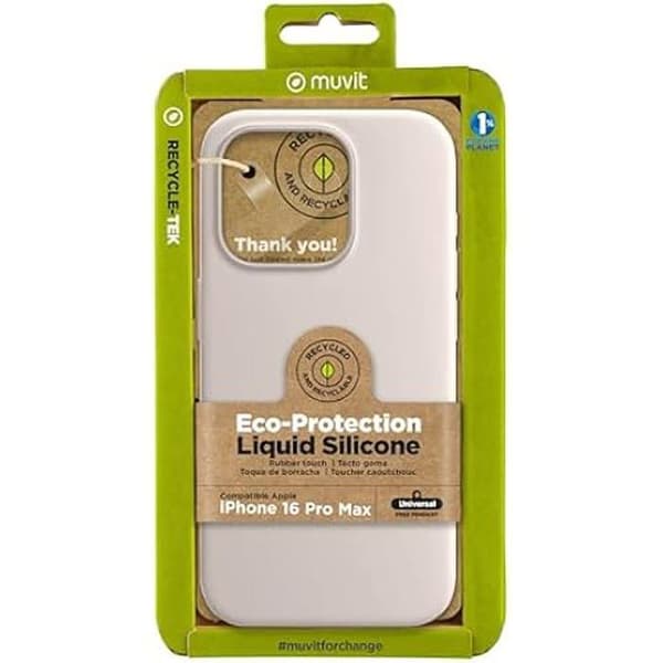 Cover - MUVIT - iPhone 16 Pro Max - Flydende silikone - Fleksibel - Letvægtsdesign Sort