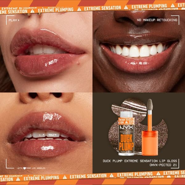 NYX Professional Makeup Gloss Duck Plump repulpant og glitrende Onyx-Pected Onyx-forventet