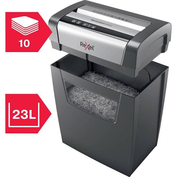 Papirøder - Rexel - Momentum X410 - P4 - 10 ark - 23L - Sort sort