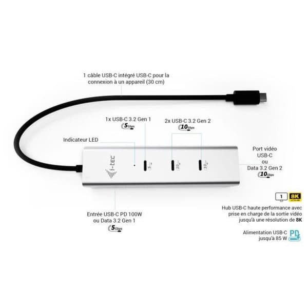 I-Tec C31HUBMETAL8KPDPRO Hopea -liitospisteet