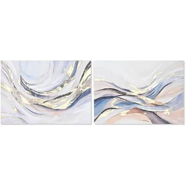 Maalaus - KOTI ESPRIT - Abstrakti - 100 x 70 cm - 2 kpl - Monivärinen mångfärgad