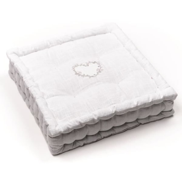 Lattiatyyny - TÄNÄÄN - CHARME - Slub x Chambray x Broderie Constance - 40 x 40 x 10 cm