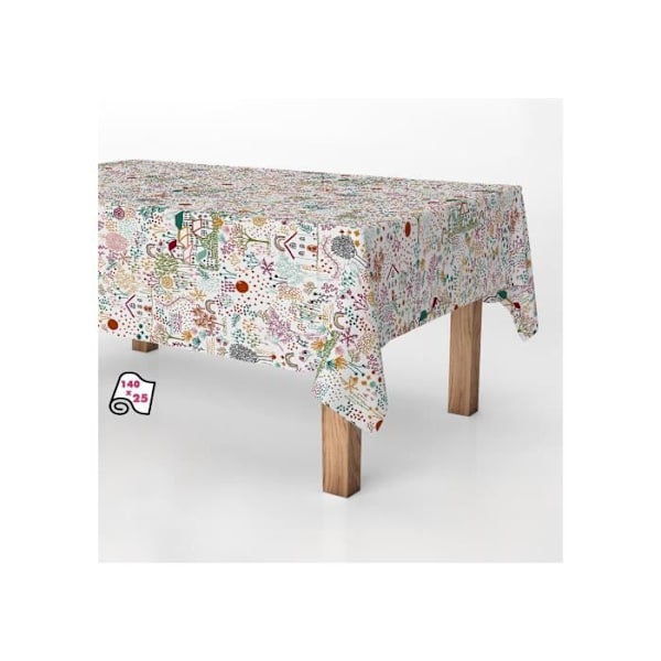 Nappe Antitache - Exma - 140cm x 25m - Nordiska Mönster - Ej Tvättbar - Baslinje Nordiska teckningar i färg