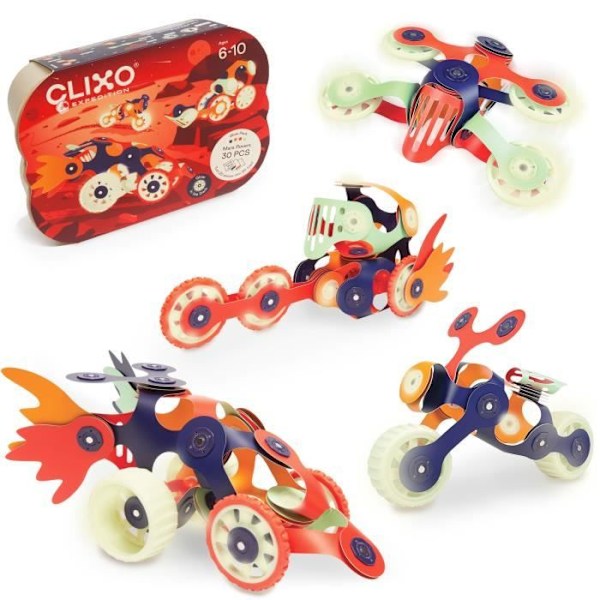 Magnetiskt byggset - GIPSY TOYS - MARS ROVERS - 30 bitar - Lyser i mörkret - Från 6 år Flerfärgad