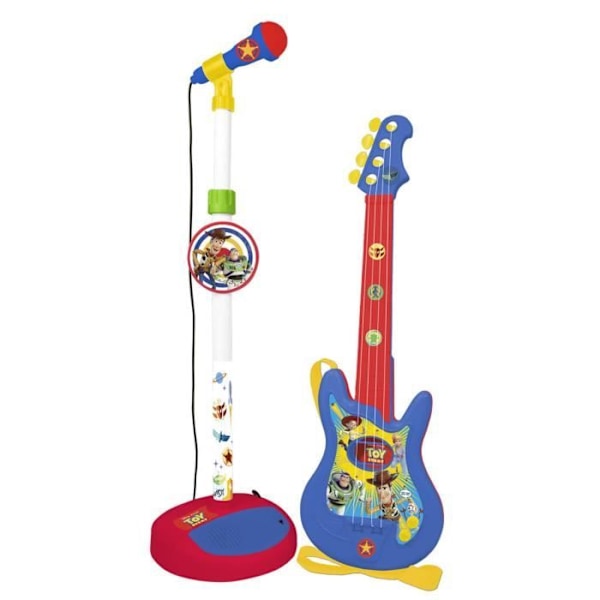 DISNEY TOY STORY 4-kieliset kitara- ja mikrofonisetit - Toimii 4 x 1,5 V paristolla (tyyppi AA-R6)