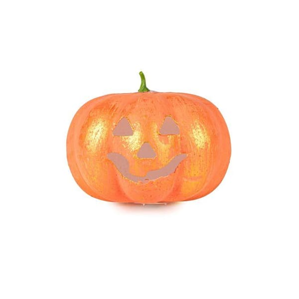 Lysende Halloween græskar 17 cm - Orange Orange