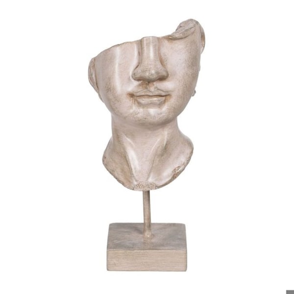 Koristefiguriini - BigBuy Home - Kasvot - Metalli - Polyresiini - Beige beige