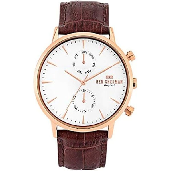 BEN SHERMAN Ur Mod. Portobello Professional - Sort - Kvarts - Mineralglas - Læder - Herrer