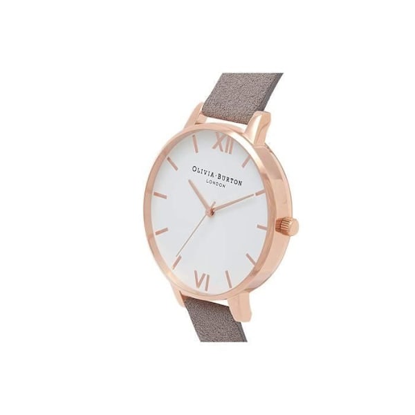 Analog klocka - Olivia Burton - OB16VE09 - Återvunnen läder - Roséguldskal - 38 mm Roséguld, vit