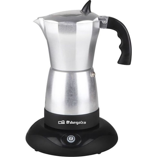 ORBEGOZO KFE 660 elektrisk moka kaffemaskine - 3 kopper - Kaffebønner - Sort, Rustfrit stål