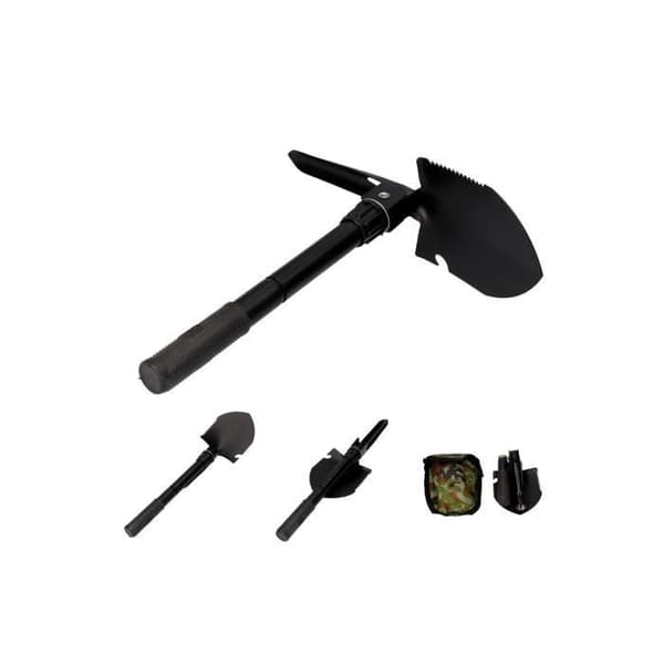 Fällbar spade - GENERISK - Multifunktionell - Stål - 9,5x41,5cm - Camping Svart