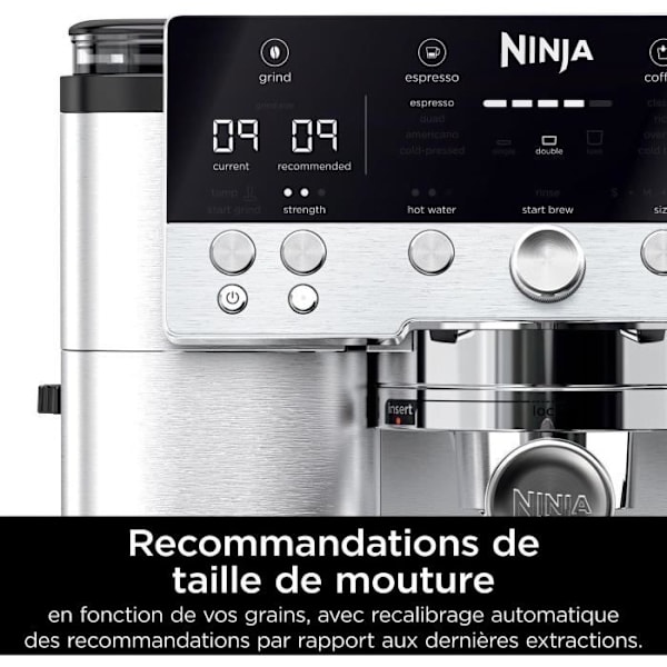 Kahvikone - NINJA - ES601EU Luxe Premier - 1650 W - 2 Litres - Ruostumaton teräs Svart och rostfritt stål