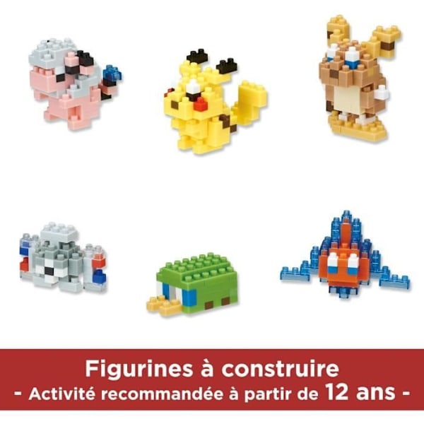 6 palanukkakokoelma - BANDAI - NANOBLOCK - Pokémon sähkötyyppi pakkaus Gul, Svart, Grön, Röd
