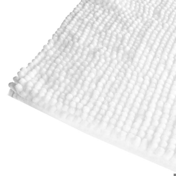 Mini Chenille Kylpyhuonematto - Valkoinen - Puuvilla - 50 x 80 cm Vit