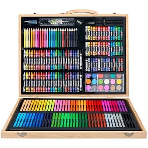 Målarset - LIDERPAPEL - Trälåda - 245 delar - 49 x 36,6 x 4,5 cm - Praktisk för konstnärer