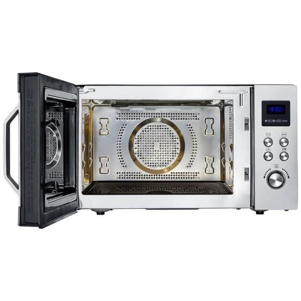 Severin MW 7777 Mikrobølgeovn i rustfrit stål, sort (mat) 900 W grillfunktion