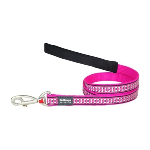 Reflekterande koppel - Red Dingo - Fuchsia - Vadderat handtag - Justerbar längd 1,1-1,8m - Nylon Fuchsia