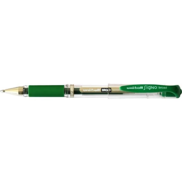 Gelbläckpenna - Signo - UM153C - Breda spets 1mm - Grön färg - Bekväm grepp Grön