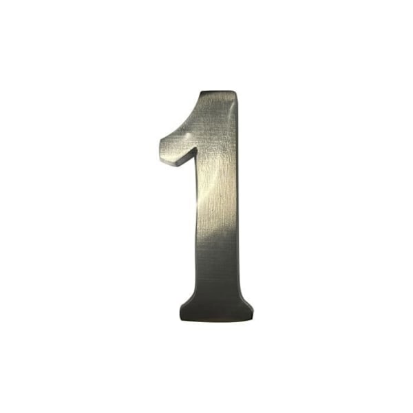 Husnummer - GENERISK - 1 - Matt Nickel - 10cm - Osynlig fixering