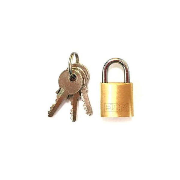Cadenas - GENERIQUE - 30x17mm - Messing - 3 nøgler - Låsesystem med nøgle