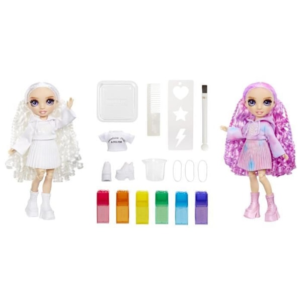 Rainbow High - Vattenfärg - 1 27 cm modedocka (violett) - 2 kläder och accessoarer att anpassa - Färga håret Flerfärgad