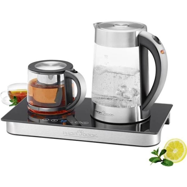 Teekannu ja vedenkeitin ProfiCook PC-TKS 1056 - 2250W - 1.7L - Lämpötilansäädin - Irrotettava suodatin Rostfritt stål