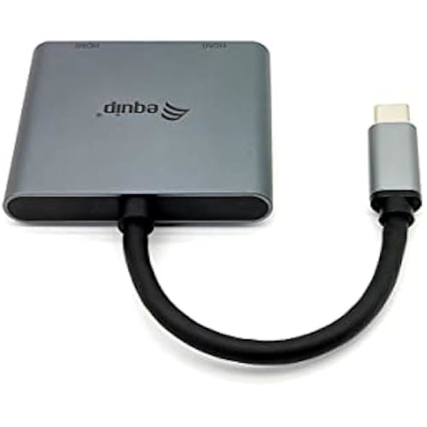USB-C til 2 HDMI-adapter - UDSTYR - Bøg - 4K/30Hz - 0,15m - Grå grå