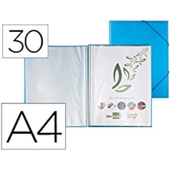 Fil - LIDERPAPEL - EC09 - A4 - Blå färg - 30 Fickor blå