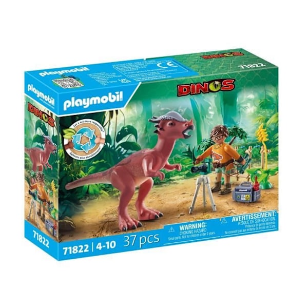 PLAYMOBIL 71822 Stygimoloch, tutkija ja lisävarusteet, Dinosaurukset, 37 osaa, Ikäsuositus 4 vuotta ja yli Flerfärgad