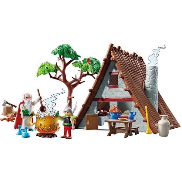 PLAYMOBIL 71828 Asterix-hydda med Panoramix, Asterix, tecknade seriefigurer, 80 delar, Från 5 år Flerfärgad