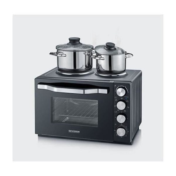 Miniugn elektrisk - SEVERIN - 30 L - 1500W - 2 spishällar - Svart - 2074 Svart