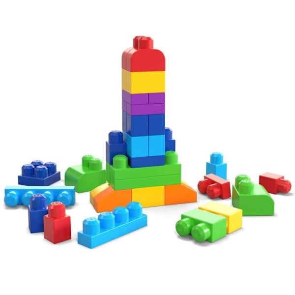 Mega Bloks - Classic Medium Bag 60 tegelstenar - Byggstenar - 12 månader och + DCH55 Flerfärgad