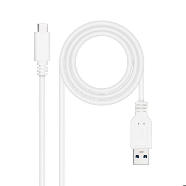 USB-kabel - NANO KABEL - 10.01.4002-W - USB 3.1 Gen2 10 Gbps - 2 m - USB-C til USB-A