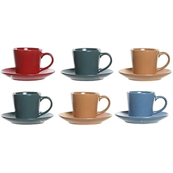DKD Home Decor Setti kuppeja lautasilla, Estándar