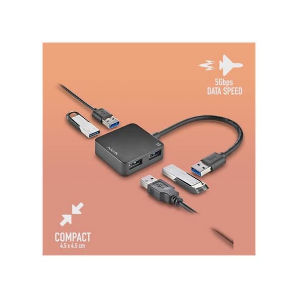USB Hub - NGS - IHUB3.0TINY - 4 porte - Overførsel 5 Gbps - Kompakt og bærbar