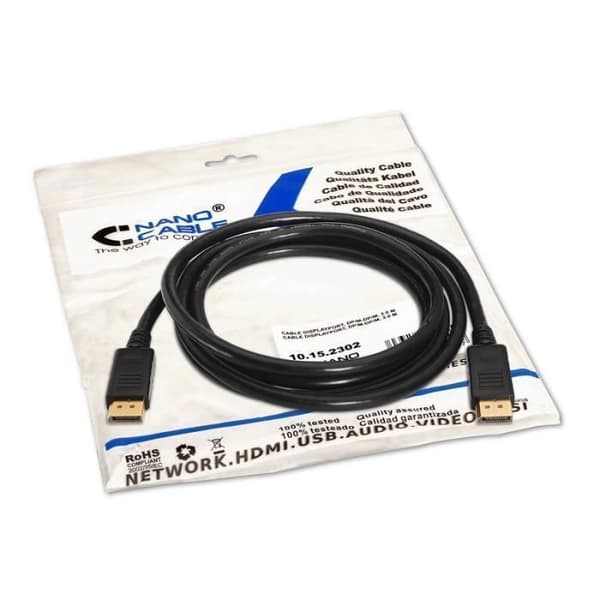 Nanokabel 10.15.2302, 2 m, DisplayPort, DisplayPort, han, han, guld