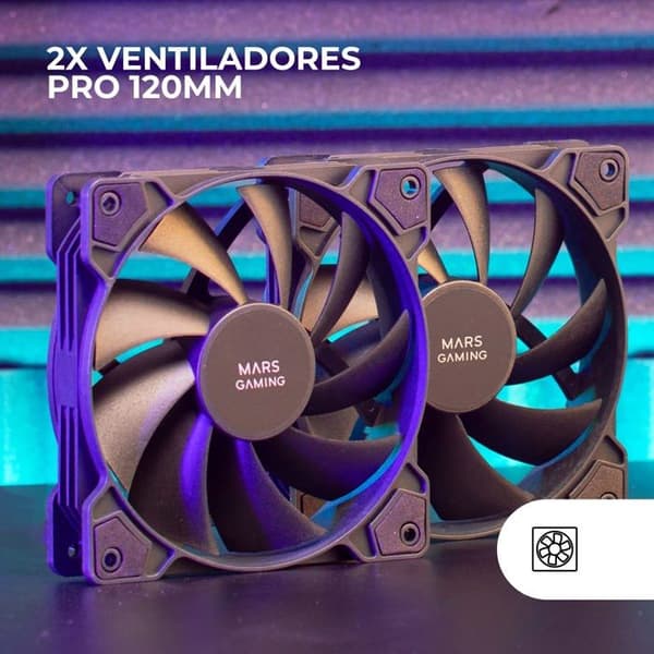 Sæt 2 120 mm blæsere - MARS GAMING - MF-PROX2 - Ultra-Silent - Anti-Vibration System