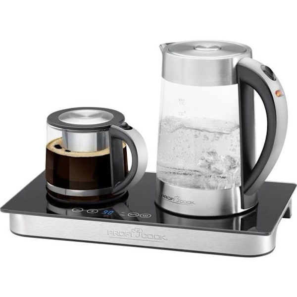 Teekannu ja vedenkeitin ProfiCook PC-TKS 1056 - 2250W - 1.7L - Lämpötilansäädin - Irrotettava suodatin Rostfritt stål