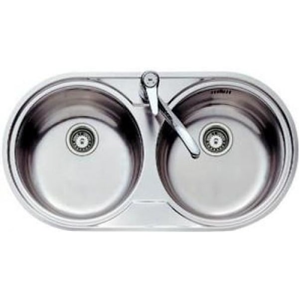 Vask - Teka - DR-80 2C - 2 skåle - Metal - Grå - Rustfrit stål Rostfritt stål